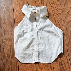 NWOT Elegant White Halter Collar Button Down Shirt from Revolve